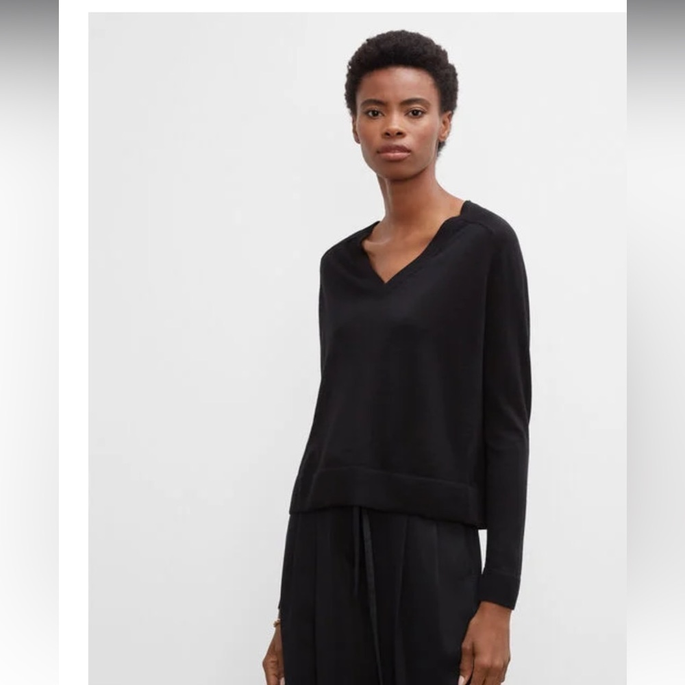 Club Monaco 🔥 V Neck Wool Lightweight Sweater Navy Sz XS